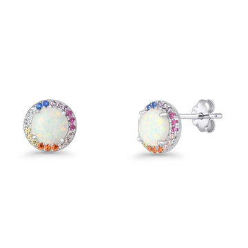 Round CZ Stud Earrings